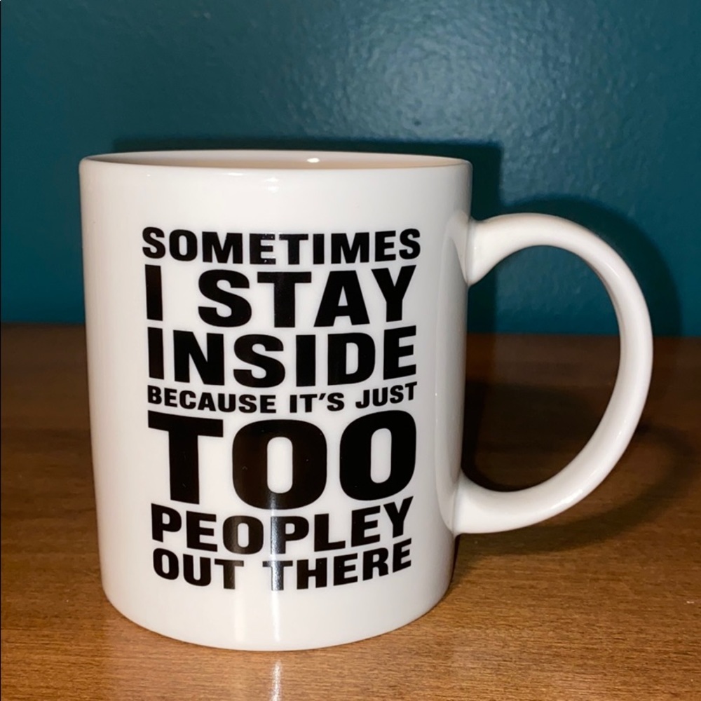 White Mug with Black Text